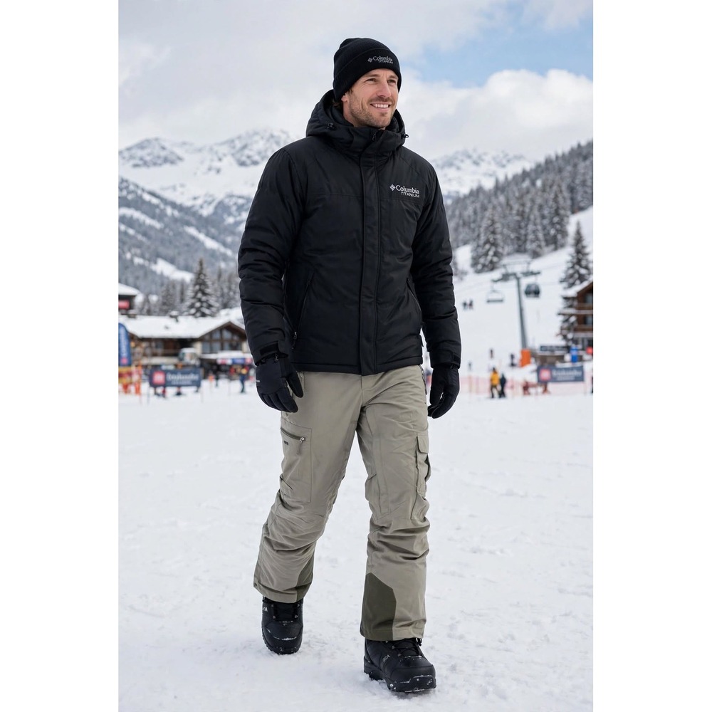Columbia Mens Large Snowboarding Pants Gray Titanium Cold Weather Cargo Skier